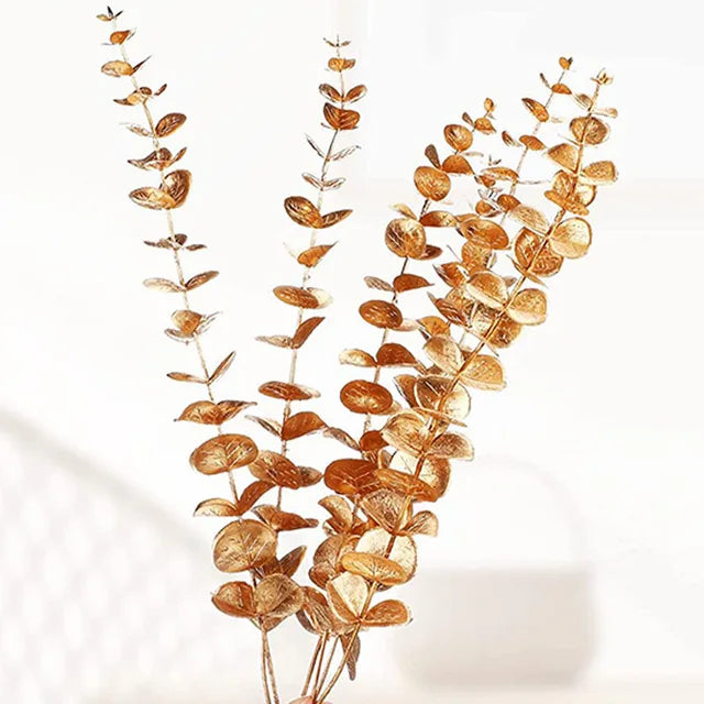 GoldenGrove | Gouden Eucalyptus Blad Kunstplanten | DIY Kerst Nep Plant Bloem Boeket Ornament