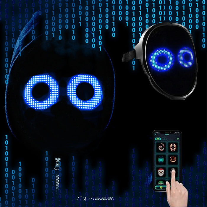 GLOFACE | LED Gezichtsmasker voor Halloween - Veranderend Gezicht - Feest- en Baraccessoire | Oplichtend - Heroplaadbaar - Unieke Stijl