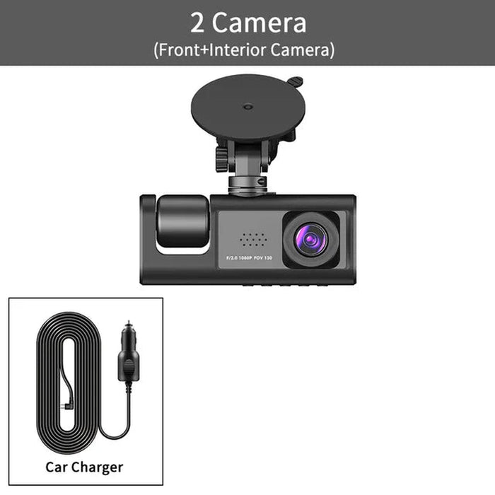 DriveGuard 1080P TriCam | Auto Dashcam | Drie Camera's | 24U Parkeerbewaking