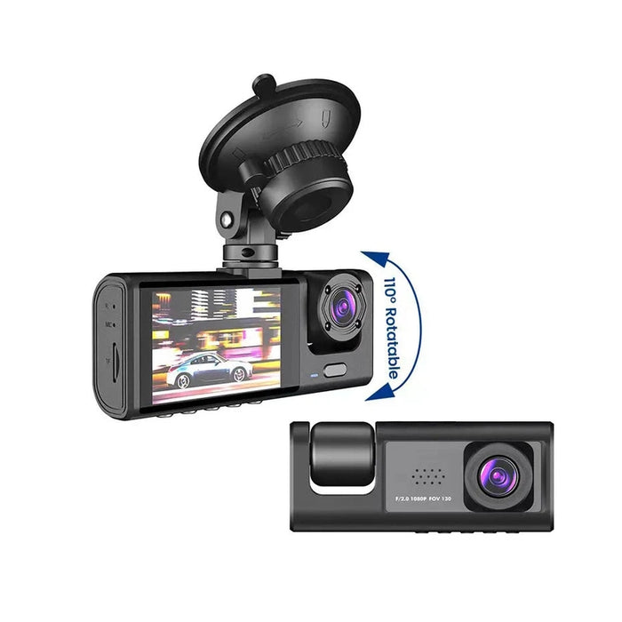 DriveGuard 1080P TriCam | Auto Dashcam | Drie Camera's | 24U Parkeerbewaking