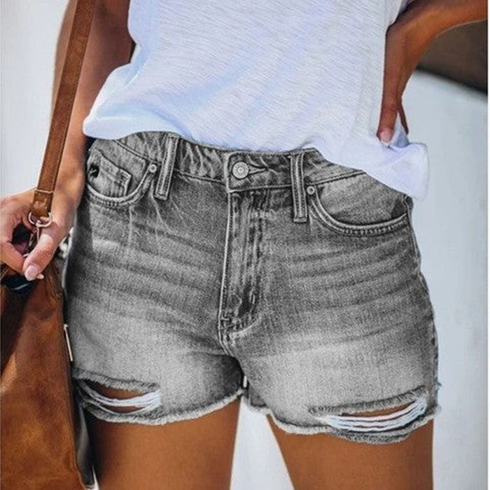 Luz | Zomer Denim Shorts voor Dames | Korte Broek met Franje Jeans