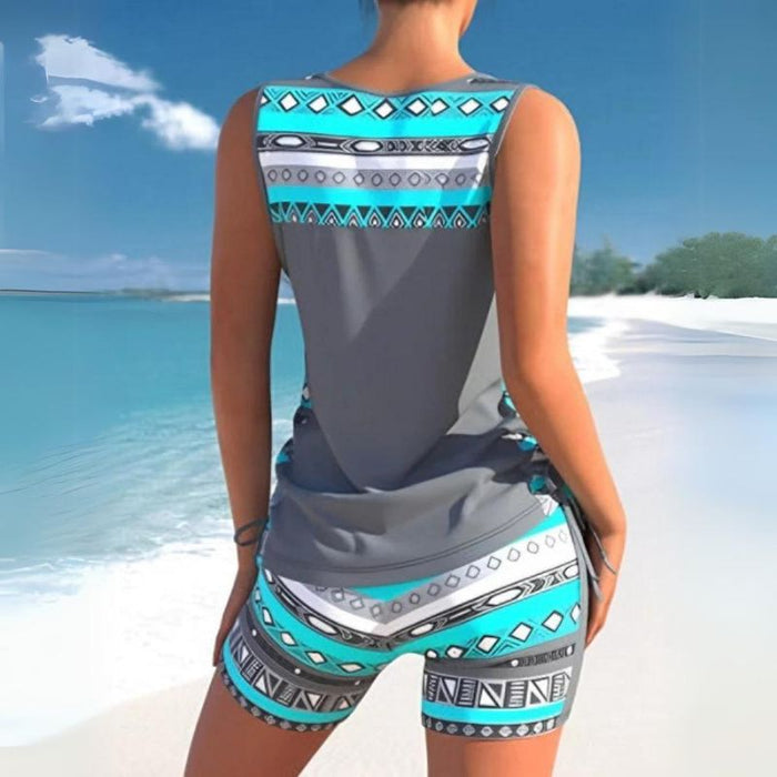 Moa | Tankini met Print en V-Hals | Zwemkleding Dames | Badpak Dames