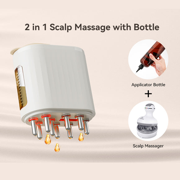 ScalpSoothe™ | Witte Hoofdhuid Applicator met Schaal | USB Oplaadbaar | Hoofdmassage apparaat