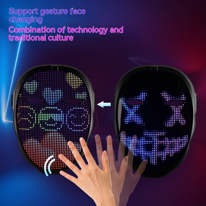 GLOFACE | LED Gezichtsmasker voor Halloween - Veranderend Gezicht - Feest- en Baraccessoire | Oplichtend - Heroplaadbaar - Unieke Stijl