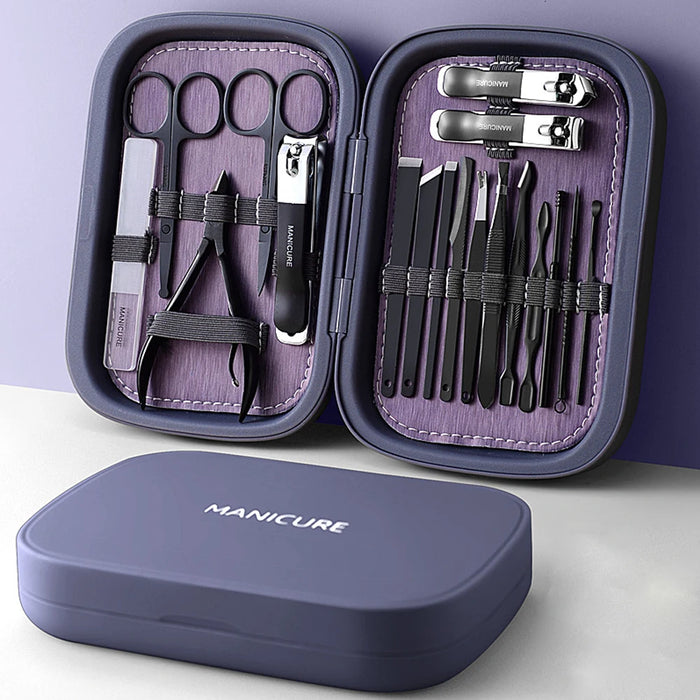 LuxNails | Professionele Roestvrijstalen Manicure & Pedicure Set | Draagbaar & Multifunctioneel | Luxe Opbergdoos