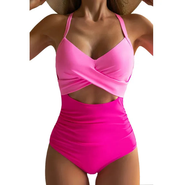 Mandy | Kleurrijke Halter One-Piece Bikini  | Badpak Dames | Strandzwempak Voor Dames | Met Ondersteuning