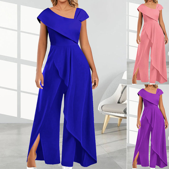 Alessia | Fashion Jumpsuit | Jumpsuit Dames | Diagonale Asymmetrische Jumpsuit