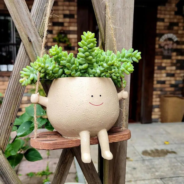 PLANTENPOT HOUDER BASKET | Mooie Swing Gezicht Bloempot | Sappige Bloempotten Balkon Muur Hangende Planter Decor Thuis Tuinbenodigdheden