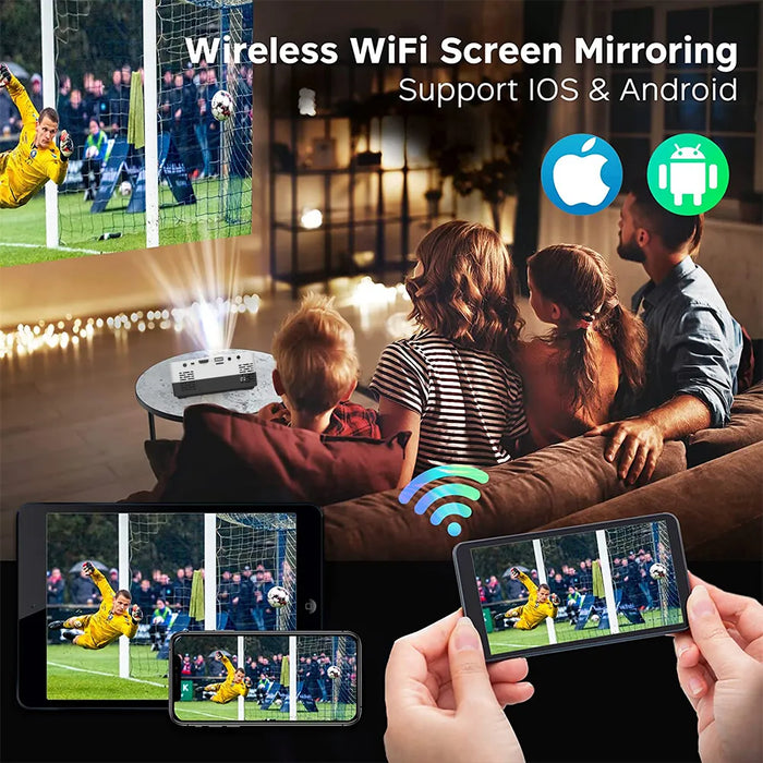 Lumino | Mini Beamer | Draagbaar | Miracast Ondersteuning | HD Beeld | Compact Formaat