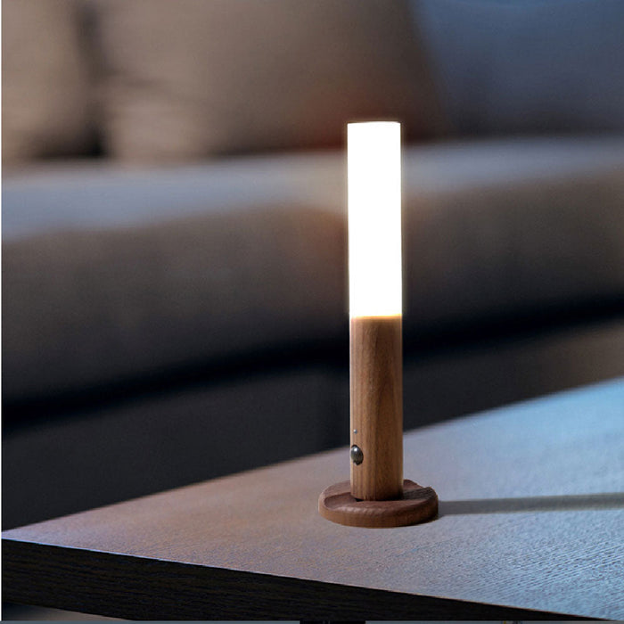 LuminaWood | Moderne Houten LED Lamp | Sfeervol Warm Licht | Draadloos en Oplaadbaar