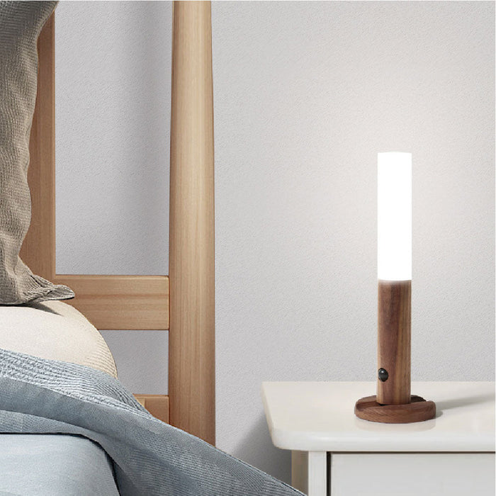 LuminaWood | Moderne Houten LED Lamp | Sfeervol Warm Licht | Draadloos en Oplaadbaar