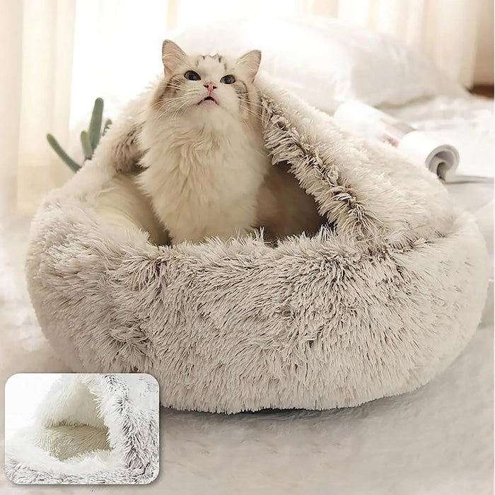 CozyNest | Kattenbed | Zachte Pluche | 2-in-1 Slaapzak | Geborgenheid