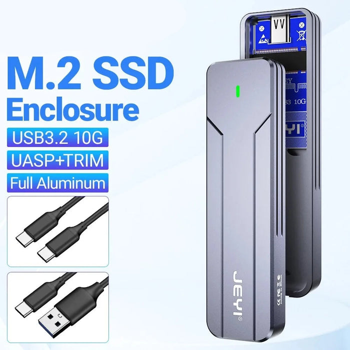 SwiftOpslag | M.2 NVMe/SATA SSD Behuizing | USB 3.2 Gen 2 | Aluminium Behuizing.