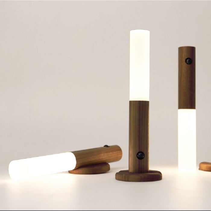 LuminaWood | Moderne Houten LED Lamp | Sfeervol Warm Licht | Draadloos en Oplaadbaar