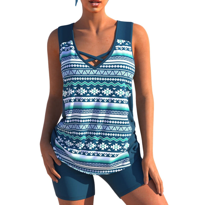 Moa | Tankini met Print en V-Hals | Zwemkleding Dames | Badpak Dames