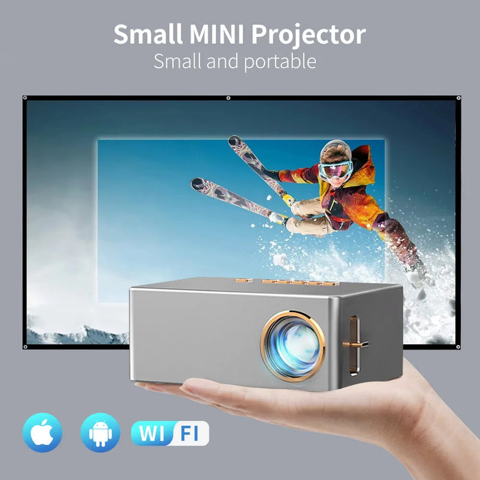 PixoBeam | Draagbare Mini Projector | Draadloos Verbinden met Telefoon | Batterij-aangedreven