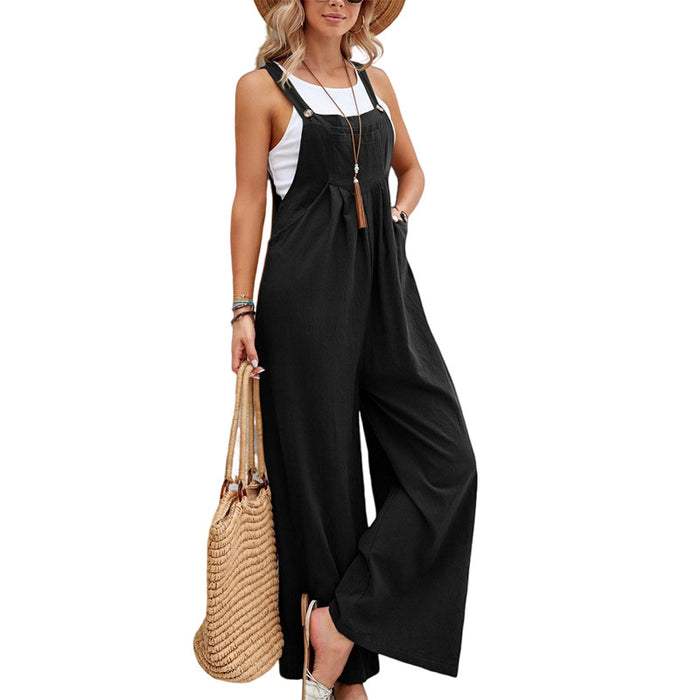 Ines | Urban Chic Lange Overall Voor Dames Met Bretels | Casual Losse Jumpsuit Met Zakken