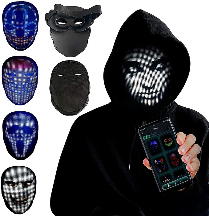 GLOFACE | LED Gezichtsmasker voor Halloween - Veranderend Gezicht - Feest- en Baraccessoire | Oplichtend - Heroplaadbaar - Unieke Stijl