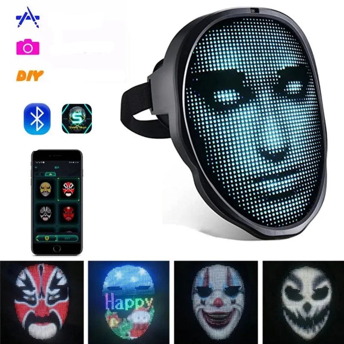 GLOFACE | LED Gezichtsmasker voor Halloween - Veranderend Gezicht - Feest- en Baraccessoire | Oplichtend - Heroplaadbaar - Unieke Stijl