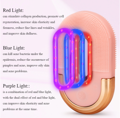 Huidverjongende Gezichtsreiniger | Diepe Reiniging en Stralende Huid | Anti-Rimpel | Red Light Therapy | EMS Microstroom