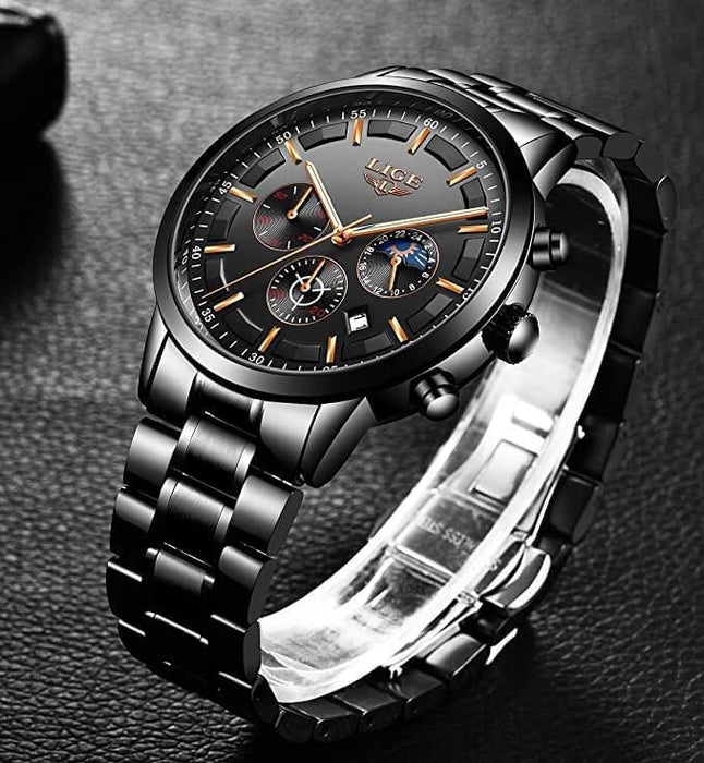 VanguardTime | Military Black Steel Horloge - Elegant en stijlvol