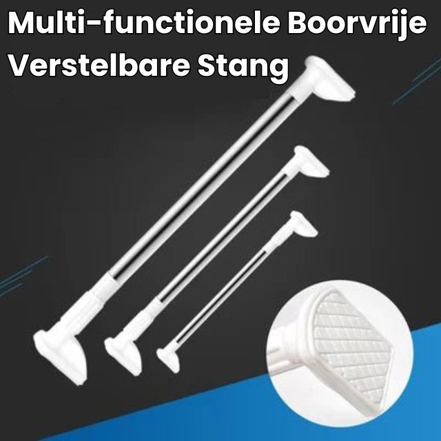 ZenHang | Boorvrije Verstelbare Stang | Ruimtebesparend Design | Eenvoudig Ophangen