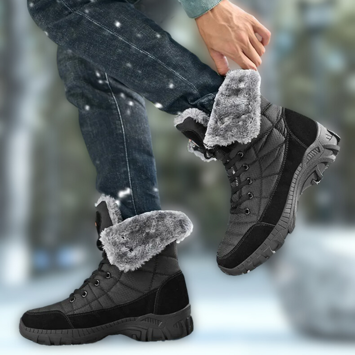 STEPHEN | Heren Winter Snowboots | Super Warme, Waterdichte Leren Hoge Wandelschoenen