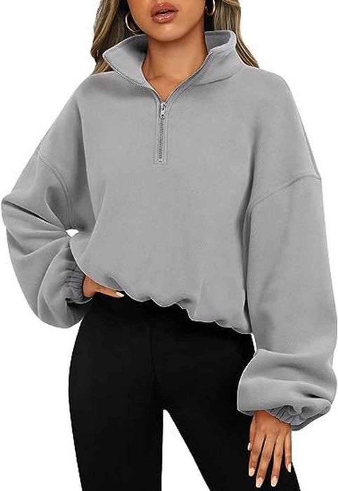 VERRUKKELIJK | Sportieve Dames Hoodie met Rits en Staande Kraag | Trendy en Warme Kleding