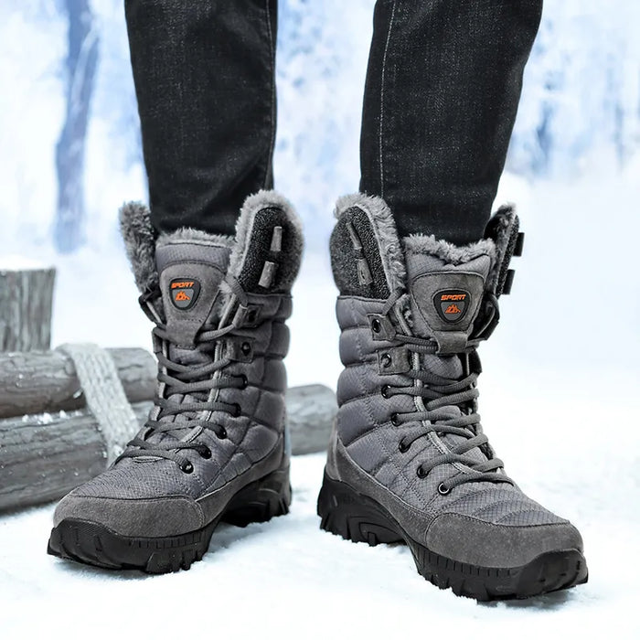 STEPHEN | Heren Winter Snowboots | Super Warme, Waterdichte Leren Hoge Wandelschoenen