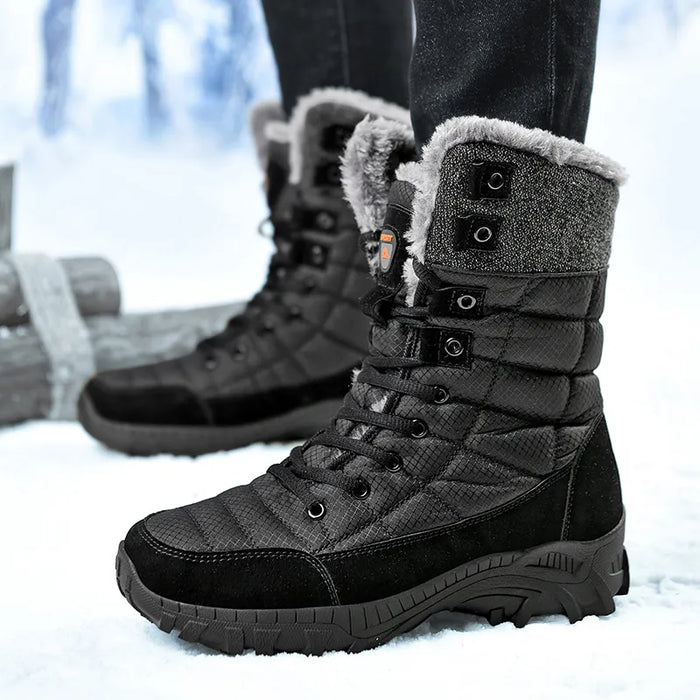 STEPHEN | Heren Winter Snowboots | Super Warme, Waterdichte Leren Hoge Wandelschoenen