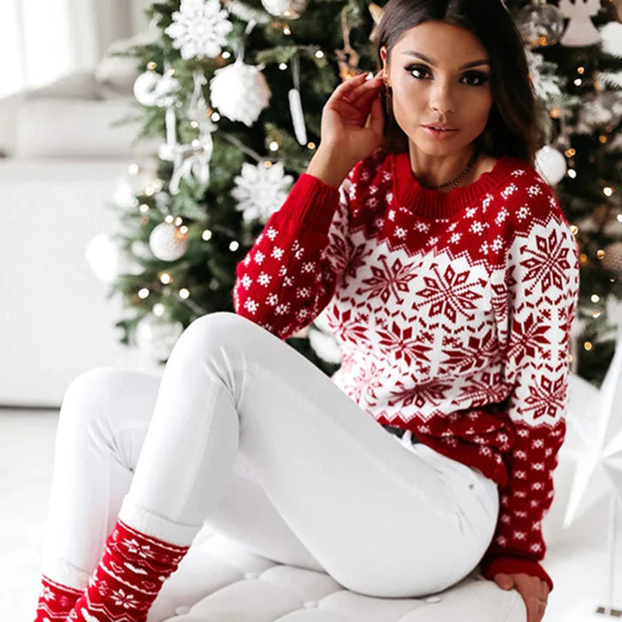 SNOWJOY | Dames Trui | Stijlvolle Kerst Sneeuwvlokken | Warm en Trendy