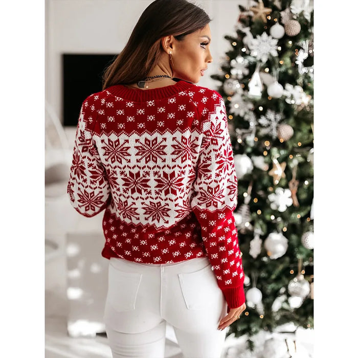 SNOWJOY | Dames Trui | Stijlvolle Kerst Sneeuwvlokken | Warm en Trendy